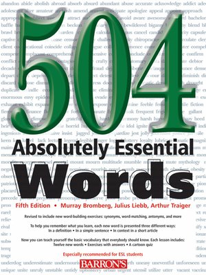 cover image of 504 Absolutely Essential Words